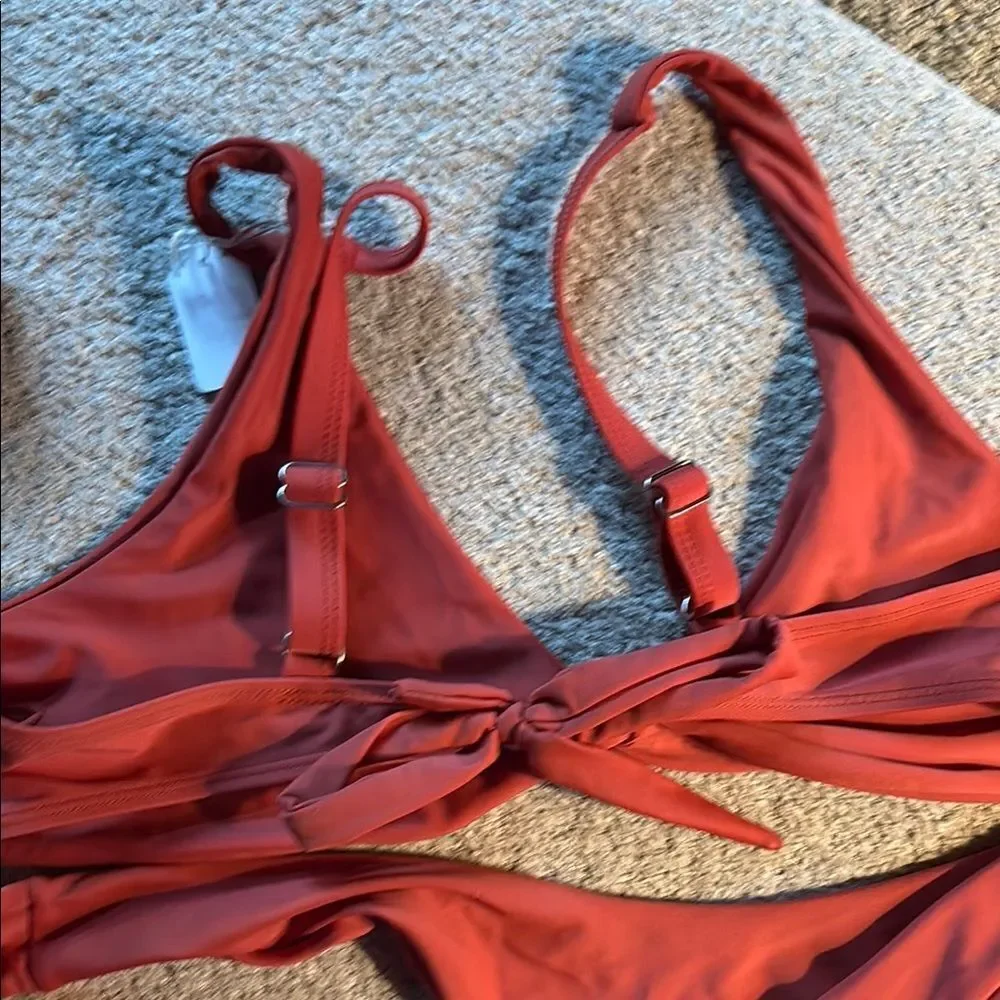 Stylish Women's Swimwear Set -burnt orange and mauve